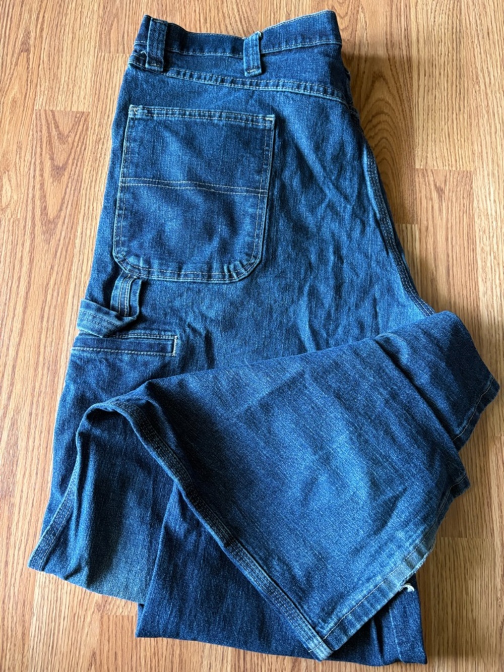 Men's Wrangler Dark Wash Carpenter Jeans - Blue Denim 40 x 32